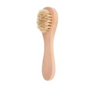Natural Bristle Bath Brush Exfoliating Beauty Body Shower Brush Portable Travel Massage Horse Hair Wooden Dry Brush(Yellow)