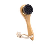 Natural Bristle Face Brush - Dry Skin Scrubber Wooden Handle Tool for Nose Jaw Neck Cheeks | Perfect for Men Women Skincare Routine Gentle Massage Soft Glow Radiant Smooth Complexion