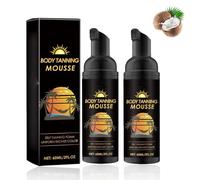 Natural Bronzer Self-Tanning Mousse, Self-Tanner, Tanning Accelerator, Self-Tanning Face, Natural & Streak-free Tan, Stain-Free, Fast Absorbing for Classic Bronze (2 Pieces)
