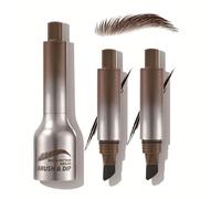Natural Brown Waterproof Smudge-Proof Eyebrow Gel Pen 2 Pack - Dual-Ended Angled Brush & Dip Tip For Precise Hair-Like Strokes, Long-Lasting Definition & Effortless Brow Shaping