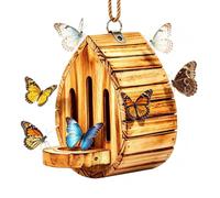 Natural Butterfly House Wooden Shelter, Hangable Butterfly Nesting Box | Outside Wooden Butterfly Shelter For Nature Lovers Homeowners Mother Grandma Garden Backyard Porch