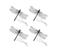 Natural Buzz Defenst Dragonfly Clip - Safe PVC Fake Bug Model with Warning Colors - Chemical-Free Buzz Defenst for Camping, Fishing, Gardening (Polka-dot dragonfly 4pcs)