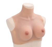 (natural, c/ silicon) vidaXL Silicone Breastplate for Crossdressers Fake Breast Forms Tan H Cup