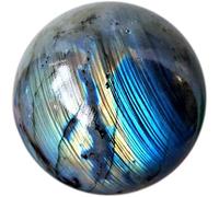 Natural Calcite Quartz Labradorite Crystal Sphere Ball Moonstone Ball Ornaments Gemstone, for New Year, Valentine's Day,2.4"