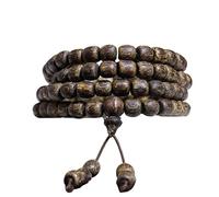Natural Cambodian Agarwood Bead Bracelet, Old Material, Fully Formed, Full Pattern, Prayer Beads, Sweater Chain
