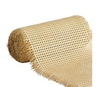Natural Cane Open Mesh Net Rattan Webbing Roll, Pre-Woven Wicker Cane Webbing Sheet for Caning Projects, Pole Wrap Rattan Fabric for DIY Craft Dresser Cabinet Chair Furniture Repair Home Decor (Size