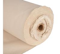 Natural Canvas Fabric - 100% Cotton, 360 GSM, 54” (137cm) Wide - Lightweight Artist Canvas Material for Painting, Crafts, Kids’ Projects, Tea Towels, Lining, Bagmaking, Soft Furnishings (50 Metre)