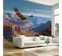 Natural Canyon Landscape Blue Wallpaper Paste The Wall Mural 450x315cm(W x H) Feature Wallpaper Animal Eagle Door Stickers for Interior Doors Living Room Bedroom Wall Mural