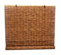 Natural Carbonized Reed Curtain, Blackout Retro Outdoor Bamboo Roller Blinds,Lifting Type Reed Roll Up Shades,Bamboo Blinds Decoration,Garden,Terrace,Indoor Roller Shutter,140x240cm/55x94in