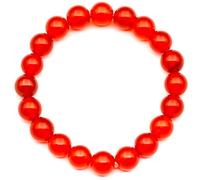 Natural Carnelian Beaded Stretchy Bracelet, Genuine Red Crystal, Virgo Gemstone Elastic, 8mm Beads, Fashion Jewelry, Healing Chakra, Durable