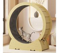 Natural Cat Exercise Wheel, Cat Treadmill With Carpeted Runway, Toys For All-Sized Cats, With Safety Lock, Easy To Assemble,Inner Diameter-100cm(39.4