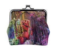 Natural Cave Rock Print Small Coin Purse Kiss-Lock Leather Pouch Change Wallet Gifts for Men Women