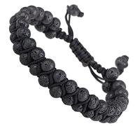 Natural Chakra Healing Power Crystals Macrame Bracelet Double Layer Stone Beads Gemstone Meditation Relax Anxiety Bangle for Unisex Women Men