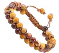 Natural Chakra Healing Power Crystals Macrame Bracelet Double Layer Stone Beads Gemstone Meditation Relax Anxiety Bangle for Unisex Women Men