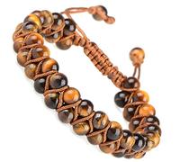 Natural Chakra Healing Power Crystals Macrame Bracelet Double Layer Stone Beads Gemstone Meditation Relax Anxiety Bangle for Unisex Women Men