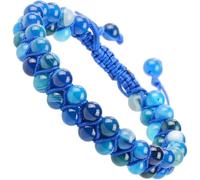 Natural Chakra Healing Power Crystals Macrame Bracelet Double Layer Stone Beads Gemstone Meditation Relax Anxiety Bangle for Unisex Women Men