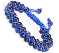 Natural Chakra Healing Power Crystals Macrame Bracelet Double Layer Stone Beads Gemstone Meditation Relax Anxiety Bangle for Unisex Women Men