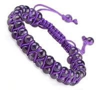 Natural Chakra Healing Power Crystals Macrame Bracelet Double Layer Stone Beads Gemstone Meditation Relax Anxiety Bangle for Unisex Women Men