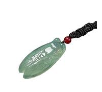 Natural Chalcedony Cicada Pendant Men Women Necklace