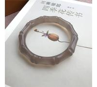 Natural Chalcedony Women's Hand-Carved Emerald Bangles Lady Knot Jade with to My Girlfriend (Gem Color : 54-56mm)