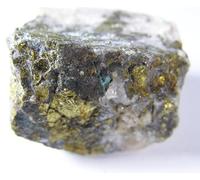 Natural Chalcopyrite Crystals ON Matrix Rock - Norway - 3.6 x 3.5 x 2.8 cms #11
