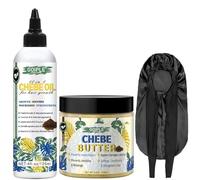 Natural Chebe Hair Oil for Hair Growth Chebe Oil Moisturizer for Scalp, African Chebe Powder for Hair Growth Stronger, Thicker, Longer Hair, 10 in 1 Chebe Hair Growth Oil Braid Bonnet for Sleeping
