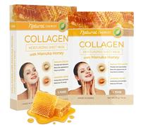 Natural Chemist Collagen & Manuka Honey Sheet Face Mask - Moisturizing Anti-aging & Skin Firming Hydrating & Balancing Sheet Mask - Cruelty Fre