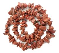 Natural Chips Stone Beads Irregular Gravel Crystal Quartz Beads for Jewelry Making DIY Bracelet Necklace Accessories 16inches-Gold Sand Stone