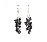 Natural Chips Stones Dangle Earrings for Women Reiki Crystal Dangle Hook Eardrop Gift for Her Valentine's Day with Pouch Coin Earrings (G, One Size)