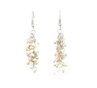 Natural Chips Stones Dangle Earrings for Women Reiki Crystal Dangle Hook Eardrop Gift for Her Valentine's Day with Pouch Coin Earrings, one size, Natural stone, No Gemstone