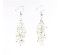 Natural Chips Stones Dangle Earrings for Women Reiki Crystal Dangle Hook Eardrop Gift for Her Valentine's Day with Pouch Coin Earrings, one size, Natural stone, No Gemstone