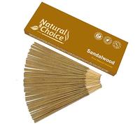 Natural Choice Incense Sandalwood Incense Sticks 100 Grams, Low Smoke Traditional Incense Sticks Made from Scratch, Never Dipped