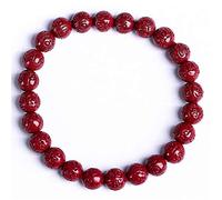 Natural Cinnabar Bracelet Feng Shui Amulet Bracelet Prosperity Natural Cinnabar Purple Cinnabar Red Cinnabar Engraved Symbols Reiki Chakra Meditation Attract Lucky Wealthy Love Transfer Gift B