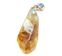 Natural Citrine Charm Pendant Healing Crystals yellow Enegry Ston for DIY Jewelry Making, Irregular Yellow Exquisite Citrine Pendant