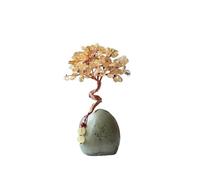Natural Citrine Crystal Money Tree, Handcrafted Prosperity Tree for Wealth and Feng Shui Decor(White crystal)