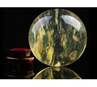 Natural Citrine Crystal Sphere Ball, Crystal Natural Transparent Crystal Ball Citrine Crystal with Holder for Wealth and Protect The House,Citrine ball-14cm
