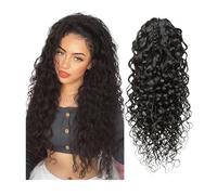 Natural Claw Clip Ponytail Extensions Water Wave Human Hair Clip In Pony Tails Remy Wavy Hair for Women Perfect Looking(10inches)