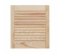 Natural Clear Pine Wood Door, Vented Open Louvre Door - Ready to Paint Internal Cupboard Doors, Wardrobe, Slatted Cupboard Door TMW Profiles (606mm (23.86") Height, 594 mm (23.39") Width)