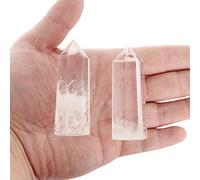 Natural Clear Quartz Crystal Wand-2 Pcs 2.4''-2.8''- Polished Healing Stone Tower, Gift Box Packaging,Good for Energy Balancing & Meditation
