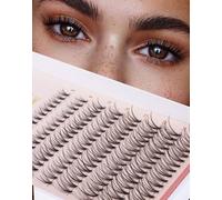 Natural Cluster Individual Eyelashes Extension Mink False Eyelash Fluffy Fake 3D Reusable 3D 64Pcs(8-13MM Pre-styled-Natural-8Pair) C1
