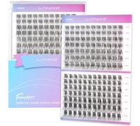 Natural Cluster Lashes, D Curl 161PCS Wide Band Individual Eyelashes 10-16mm Reusable Wispy DIY Lash Clusters for Daily Wear and Events Lankiz