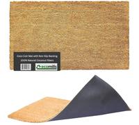 Natural Coco Coir Door Mat, 24" x 36" x 0.5", Heavy Duty, Indoor Outdoor, Large Size, Non-Slip Backing, Mats for Entry Ways, Garage, Floors, Patio, Entrance Areas