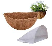 Natural Coco Fiber Liners Coco Hanging Basket Liners Coir Planter Liner Semicircle Wall Hanging Basket Coco Liner Wall Planter Replacement Liners for Home Garden Plant Flowers Vine Pot