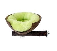 Natural Coconut Bird Habitat Perch Stand Wood Nest for Small Birds Budgies Parakeets Easy to Wipe Clean Cage Accessory Pet Bird Cage Perch
