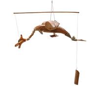 Natural Coconut Dragon Mobile - Handmade Garden & Indoor Decor (37Cm)
