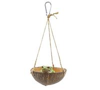 Natural Coconut Shell Frog Swing Toy, Reptile Hammock Bed with Hanging Rope & Metal Buckle, Terrarium Habitat Decor Accessories for Lizard Gecko Bearded Dragon Hamster Birds Hermit Crab Bearded Dragon