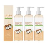 Natural Coconut Shower Gel, Moisturising Body Wash with Coconut Oil to Nourish Skin, for Soft and Supple Skin, Hydrating Shower Gel, Calming Relaxing, Caring Body Wash for Dry and Sensitive Skins (3)
