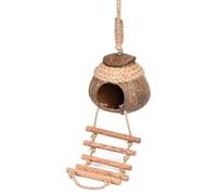 Natural Coconuts Shell Parrots Nests Hanging Bird House Toy Bird Nest Bed For Small Birds Indoor Or Outdoor Use Durability Parrots Cage