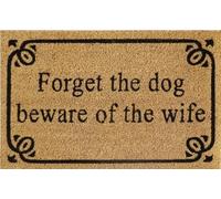 Natural Coir 60cm x 40cm heavy duty doormats with rubber base with funny message (beware of wife)