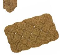 Natural Coir Doormat Knotted Rope Door Mat 100% Coir Floor Mat Non Slip Rug Hand Woven Front Door Rug For Home Entrance Indoor Outdoor 45 x 75 cm